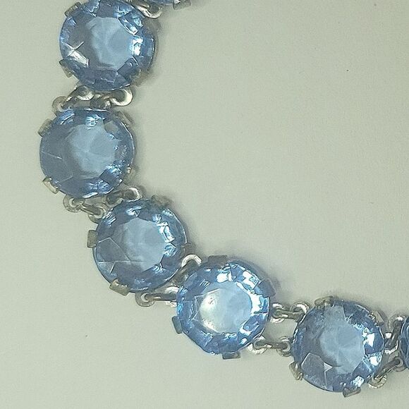 Blue Vintage Czech Glass Bracelet - Picture 3 of 8